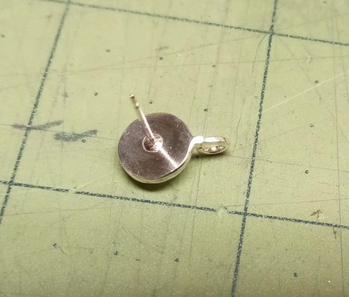 Judy Larson's Domed Stud with Drop Loop - , Metalwork, Cutting, Cutting Tool, Cutters, How To Punch Holes, Hole Punching, Punch A Hole, Stamping, Stamps, Butane Torch, Soldering, Solder, Smooth the small ledge